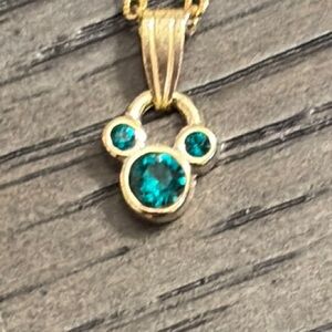 Disney Gold and Green Gemstone Necklace